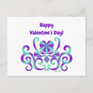 Rainbow Heart and Lily Holiday Postcard