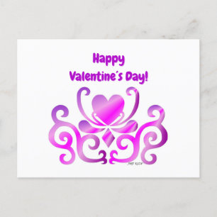 Rainbow Heart and Lily Holiday Postcard