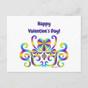 Rainbow Heart and Lily Holiday Postcard