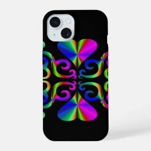 Rainbow Heart and Lily iPhone 15 Case