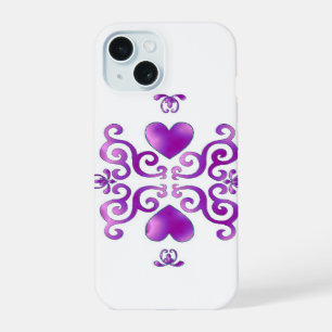 Rainbow Heart and Lily iPhone 15 Case