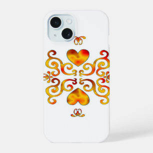 Rainbow Heart and Lily iPhone 15 Case