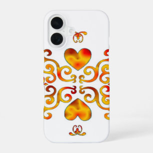 Rainbow Heart and Lily iPhone 16 Case