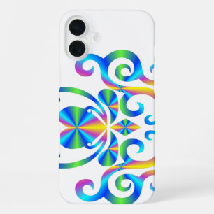 Rainbow Heart and Lily iPhone 16 Plus Case