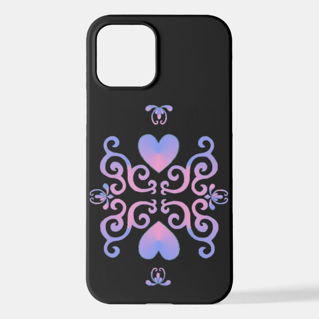 Rainbow Heart and Lily iPhone Case (Back)