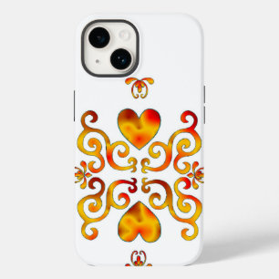 Rainbow Heart and Lily iPhone 14 Case