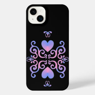 Rainbow Heart and Lily iPhone 14 Plus Case
