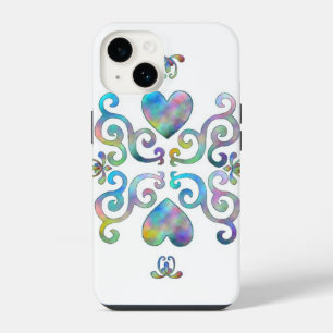 Rainbow Heart and Lily iPhone 14 Case