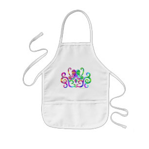 Rainbow Heart and Lily Kids Apron