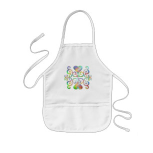 Rainbow Heart and Lily Kids Apron