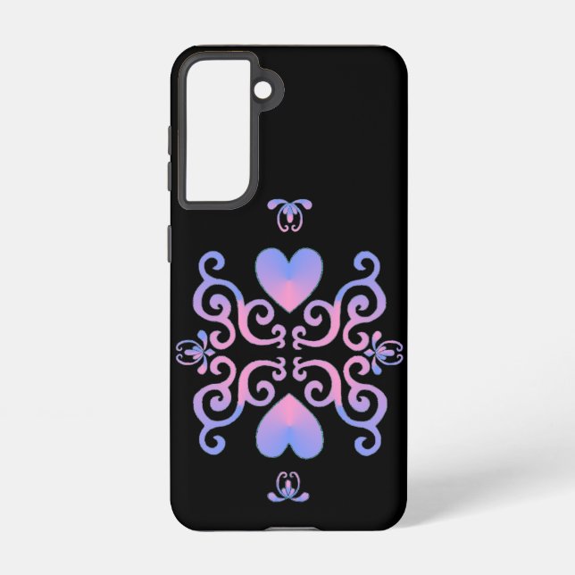 Rainbow Heart and Lily Samsung Galaxy S21 Case (Back)