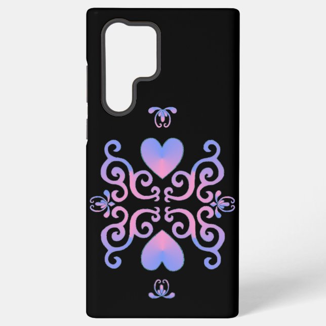 Rainbow Heart and Lily Samsung Galaxy S22 Ultra Case (Back)