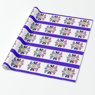Rainbow Heart and Lily Wrapping Paper