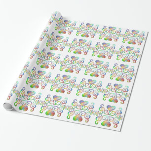 Rainbow Heart and Lily Wrapping Paper