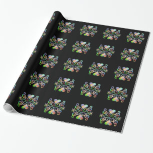 Rainbow Heart and Lily Wrapping Paper
