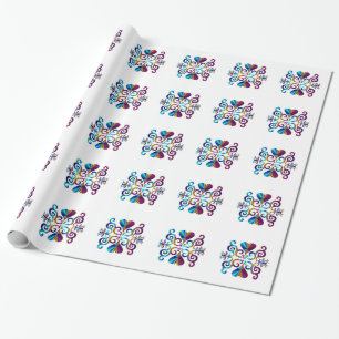 Rainbow Heart and Lily Wrapping Paper