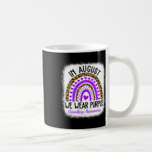 Rainbow Heart August We Wear Purple Overdose Aware Coffee Mug