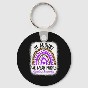 Rainbow Heart August We Wear Purple Overdose Aware Key Ring