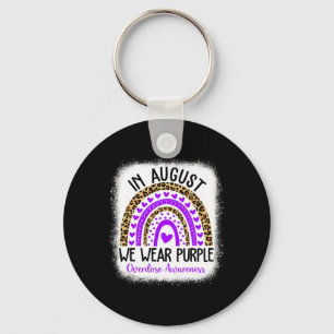 Rainbow Heart August We Wear Purple Overdose Aware Key Ring