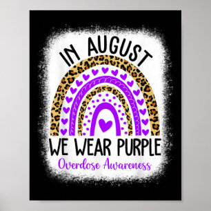 Rainbow Heart August We Wear Purple Overdose Aware Poster