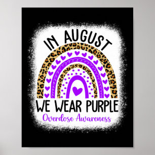 Rainbow Heart August We Wear Purple Overdose Aware Poster