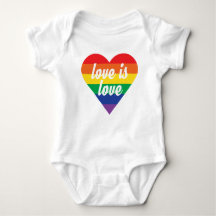 Rainbow Heart Baby Shirt - Love is Love