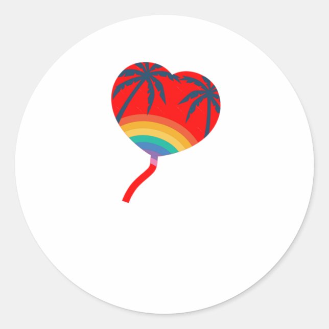 Rainbow Heart Balloon Sticker  (Front)