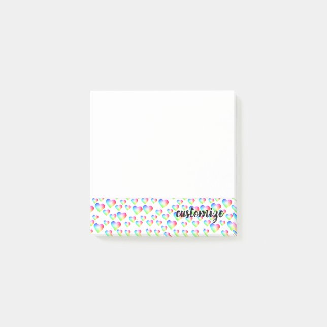 Rainbow Heart Bubbles Post-it Notes (Front)