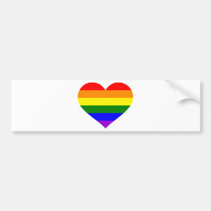 Rainbow heart bumper sticker