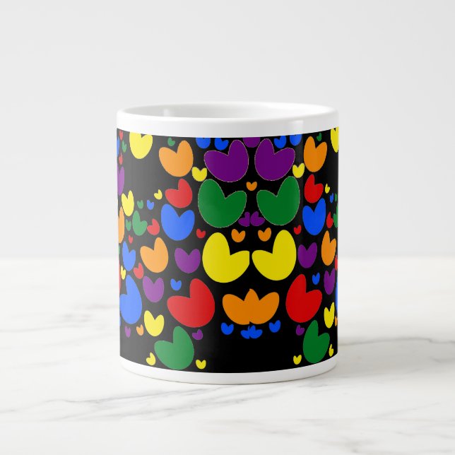 Rainbow Heart Burst – Colourful Pattern Mug (Front)