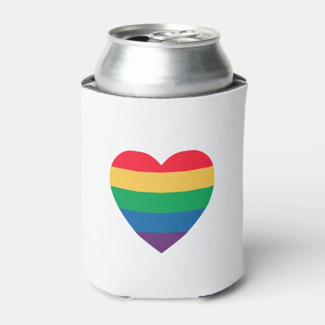 Rainbow Heart Can Cooler (Can Front)