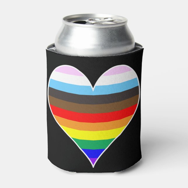 Rainbow Heart Can Cooler (Can Front)