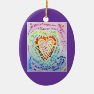 Rainbow Heart Cancer Cannot Do Ornament Customised