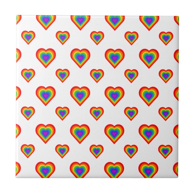 Rainbow Heart Ceramic Tile (Front)