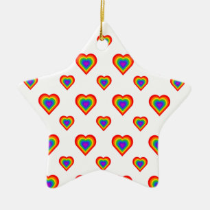 Rainbow Heart Ceramic Tree Decoration