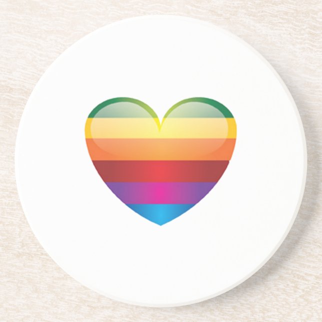 Rainbow Heart Coaster (Front)