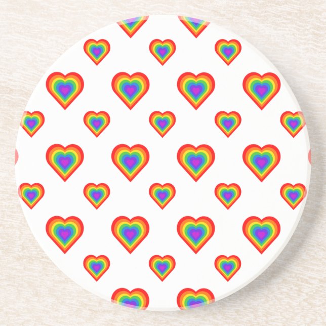 Rainbow Heart Coaster (Front)