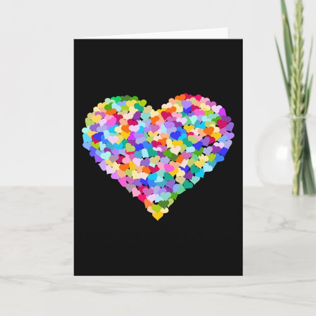Rainbow Heart Confetti Card (Front)