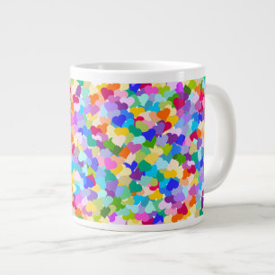Rainbow Heart Confetti Large Coffee Mug