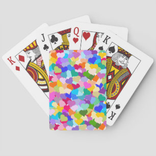 Rainbow Heart Confetti Playing Cards