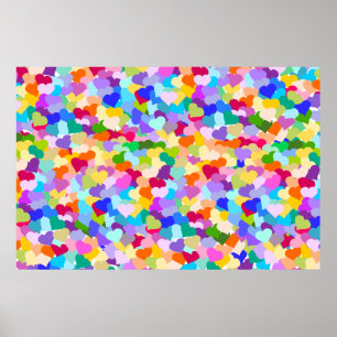 Rainbow Heart Confetti Poster