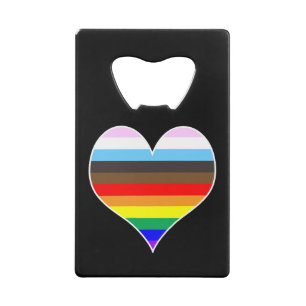 Rainbow Heart Credit Card Bottle Opener