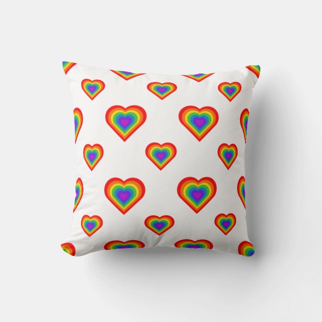 Rainbow Heart Cushion (Front)