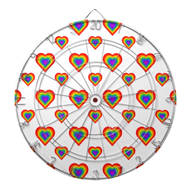 Rainbow Heart Dartboard (Front)