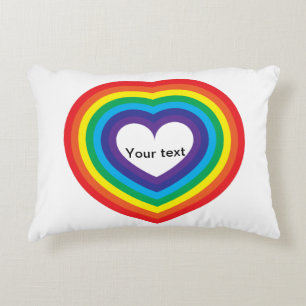 Rainbow heart decorative cushion