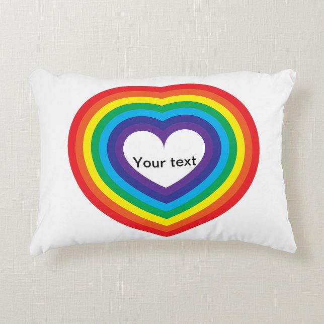 Rainbow heart decorative cushion (Front)