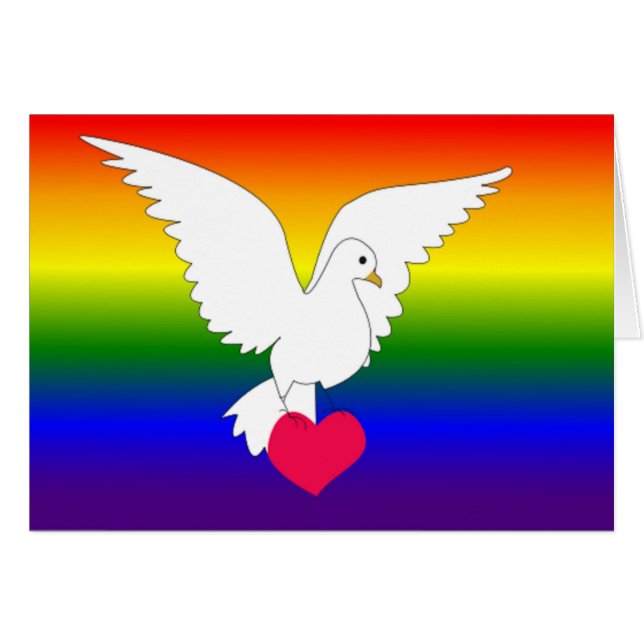 RAINBOW HEART DOVE (Front Horizontal)