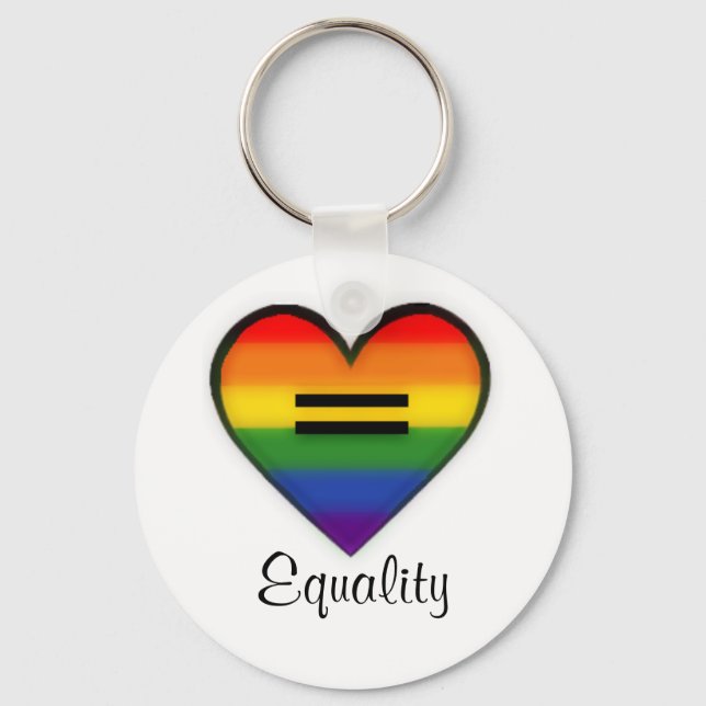 Rainbow heart equality keychain (Front)