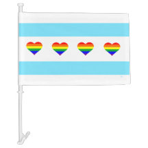 Rainbow Heart Flag Chicago