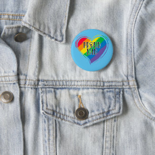 Rainbow Heart Flag Proud Dad LGBT Gay Pride Month 6 Cm Round Badge
